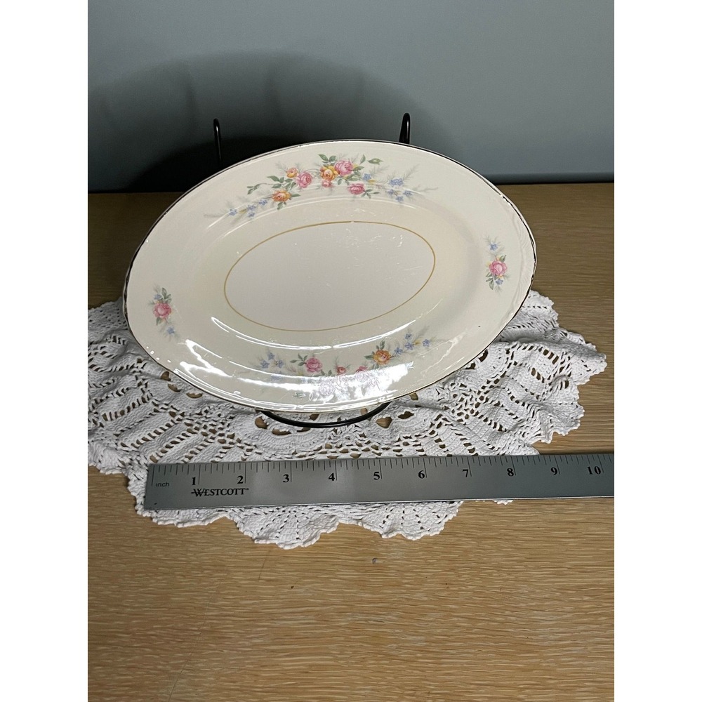 Vintage Homer Laughlin Eggshell Nautilus Porcelain small Platter USA 1930s - 50s
